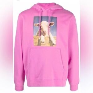 Sandro - NWT Men's Pink Sweatshirt with Lamb Graphic Design - Organic Cotton